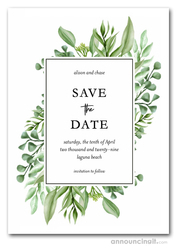 Greenery Corners Save the Date Cards