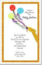 Baby Shower Invitations Giraffe & Balloons His