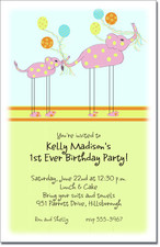 Baby Shower Invitations Elephant Party Pink