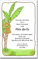 Baby Shower Invitations Monkey in Banana Tree