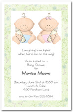 Baby Shower Invitations Babycakes Twin Girl & Boy Baby