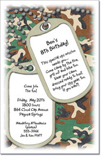 Baby Shower Invitations Dog Tags - Jungle