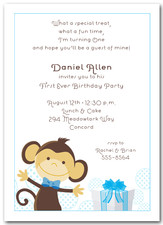 Baby Shower Invitations Monkey and Gift Boy