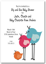 Pretty Birds Baby Shower Invitations
