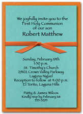 Baby Shower Invitations Shimmery Teal & Orange Layers