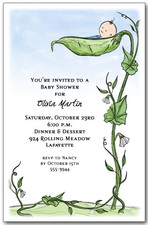 Boy Peapod Baby Shower Invitations