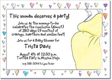 Baby Shower Invitations Yellow Maternity Dress