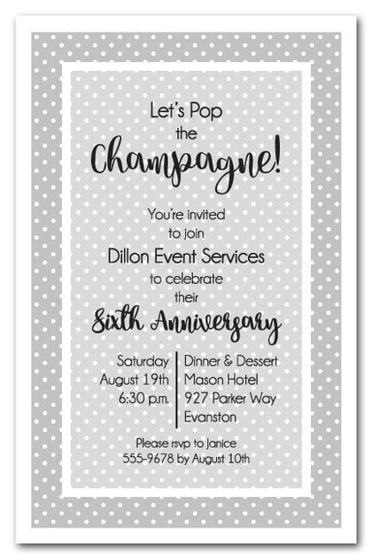 Silver and White Dots Business Invitations