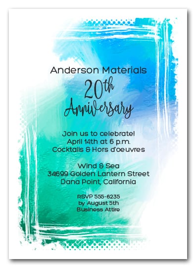Painted Green Party Invitations