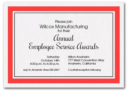 Scarlet Bordered Business Invitations