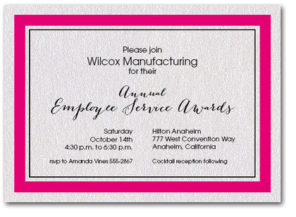 Shocking Pink Bordered Business Invitations