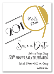 Art Deco Gold Business Save the Date Cards
