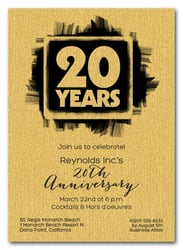 Brushed Anniversary Shimmery Gold Invitations