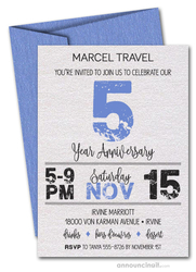 Grunge Blue Business Anniversary Shimmery Invitations
