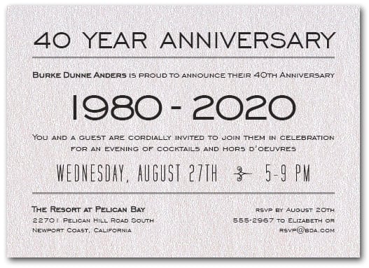anniversary invitations