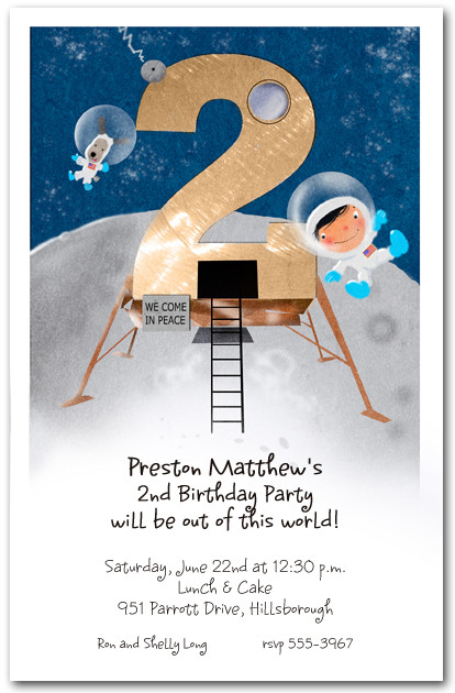 Moon Landing 2nd Birthday Invitations