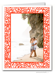 Red Coral Photo Holder Holiday Christmas Cards (V)