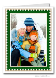 Christmas Photo Holder Holiday Cards Dotted Hunter & Taupe Holiday Photo Holder Cards (V)