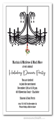 Christmas Invitations Chandelier and Mistletoe Holiday Invitations