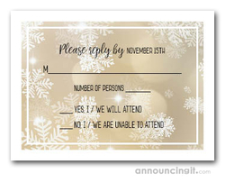 Holiday RSVP Cards Falling Snowflakes RSVP Cards