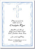 Abstract Cross Blue Baptism Invitation