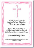 Abstract Cross Pink Baptism Invitation