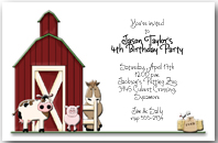 Little Red Barn Party Invitations