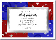 Stars on Red & Blue invitation, 4th of July invitation, patriotic party invitation