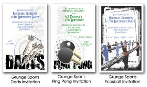 Grunge Look Sports Invitations