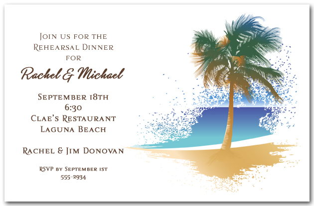 Invitation of the Day - Swaying Palm on the Beach Invitation