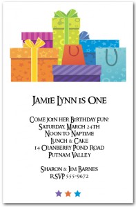 Stars and Gift Boxes Birthday Invitation