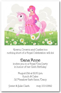 Pink Mane Horse and Princess Birthday Invitation
