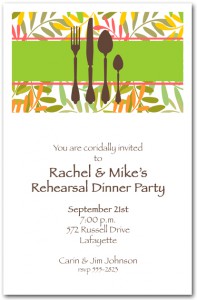 Placesetting on Twisted Vines Dinner Party Invitation