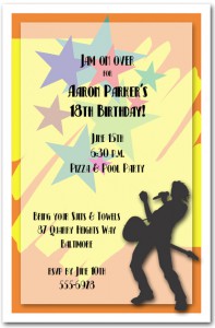 Rockstar Invitation for Teen Birthday Party