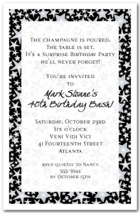Star Studded Silver and Black Party Invitation