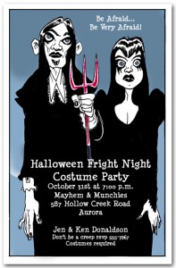 Goth Couple Halloween Costume Party Invitations