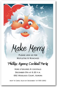 Jolly St. Nick's Face Holiday Invitations