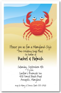 Red Crab on the Shore Invitation