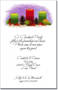 Holiday Candles and Cones Invitations