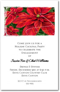 Red Poinsettias Holiday Invitations