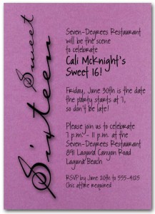 Shimmery Purple Sweet Sixteen Birthday Party Invitation