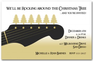 Guitar Rock Christmas Invitation