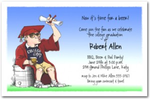 College Grad Kegger Party Invitation