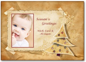 Vintage Holiday Tree Christmas Photo Cards