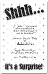 Shh Surprise Party Invitation