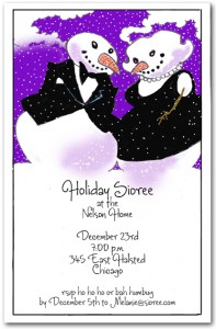 Snowman and Wife Winter Invitations