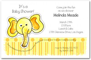 Zoo Babes Elephant Baby Shower Invitations