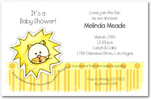 Zoo Babes Lion Baby Shower Invitations