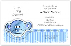 Zoo Babe Monkey Baby Shower Invitations