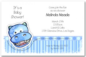 Zoo Babes Hippo Baby Shower Invitations